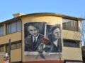 Il dipinto murale raffigurante Rina Chiarini e Remo Scappini
